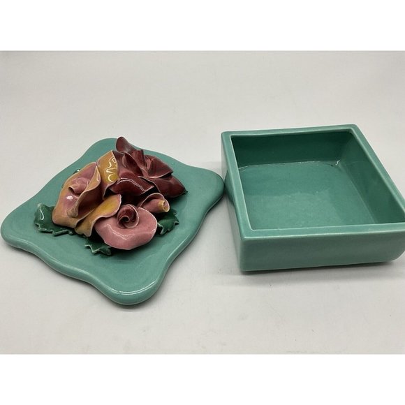 Johann Brahm California Vintage 1960s Floral Trinket Box MCM Collectible #275 - Picture 11 of 13